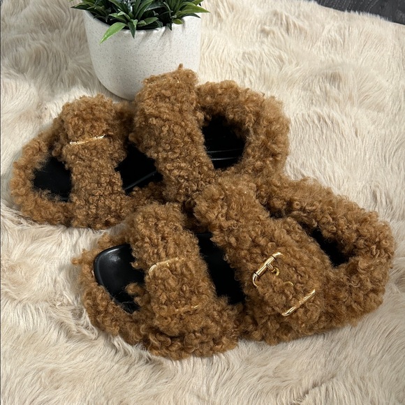 Marni Shearling Buckle Sandals - Picture 3 of 10